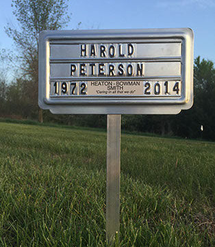 Aluminum Rectangle Grave Marker