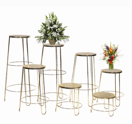 Round Gold Basket Stands (7 or 5)